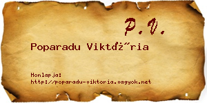 Poparadu Viktória névjegykártya
